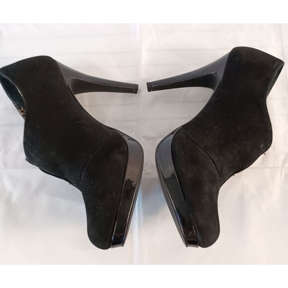 Style & Co Webb Black Suede Leather Booties Size 10 High Heel Ankle Boots - Picture 5 of 8